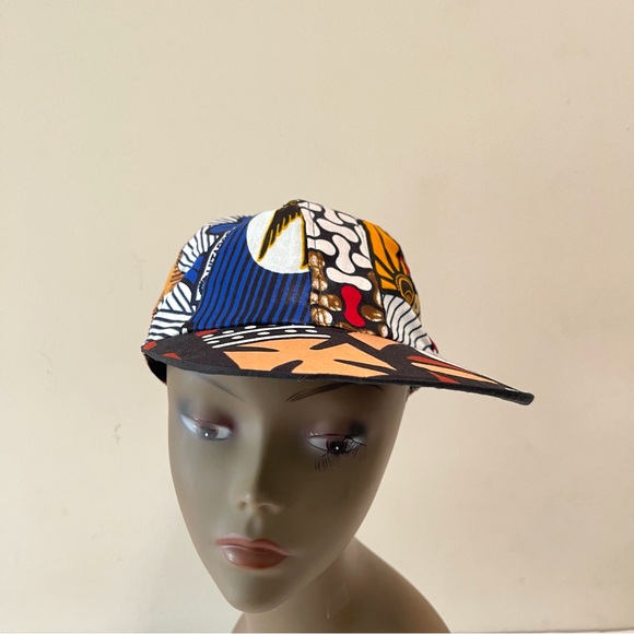African Print Ankara Handmade Multicolor Bohemian Patchwork Baseball Cap - Picture 2 of 10